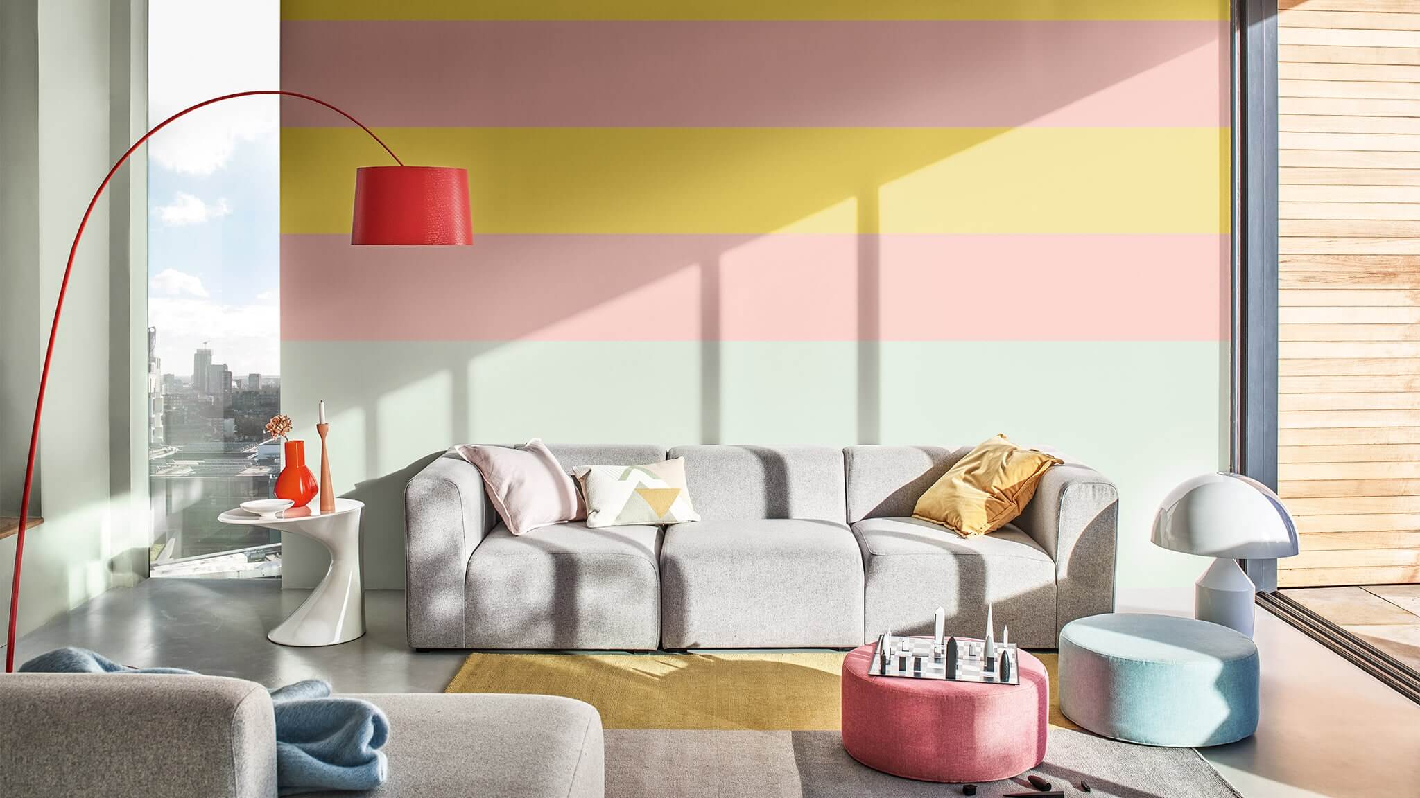 Sala de estar brillante a rayas cf20_bright_living_room