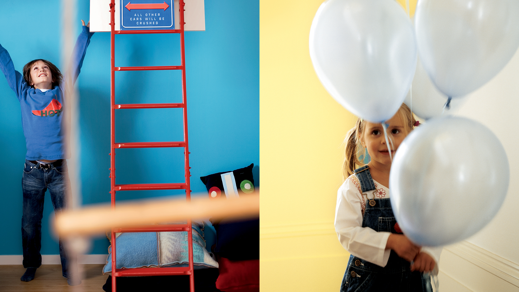 Crea una habitacion infantil alegre El uso de tonos cálidos, como los amarillos luminosos, levantará el ánimo de tu pequeño.